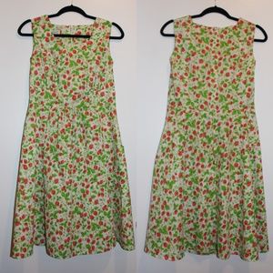 Vintage 1960s Strawberry Patch Printed Midi Dress